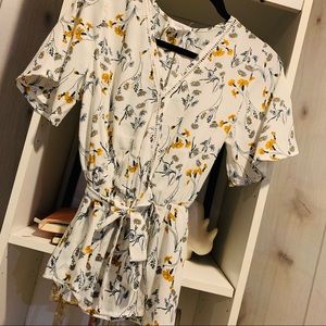 Sienna Sky Short-Sleeve Floral Wrap Blouse